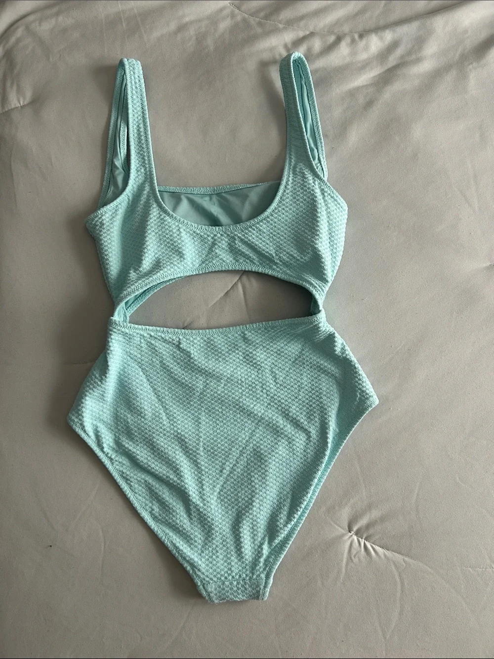 Aerie Cutout One-Piece Swimsuit Aqua